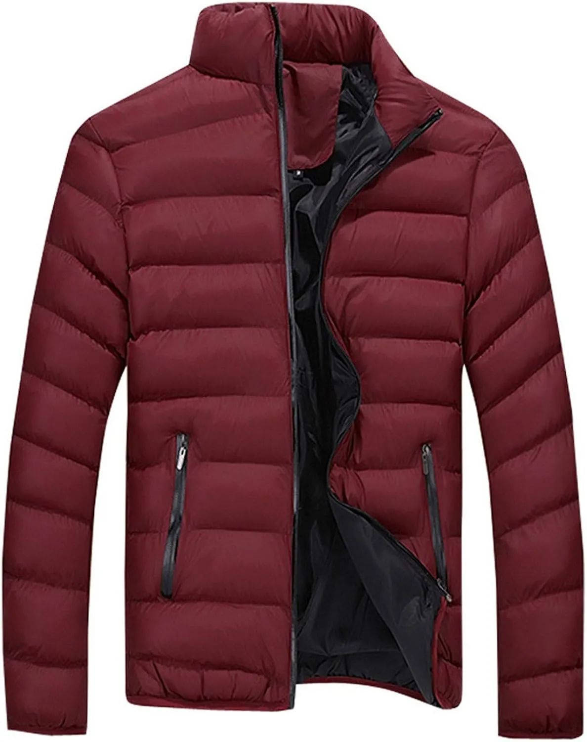 Winter Jackets for Men, Men's Puffer Jacket Lightweight Warm Packable Winter Coats Water-Resistant Solid Color Jacket