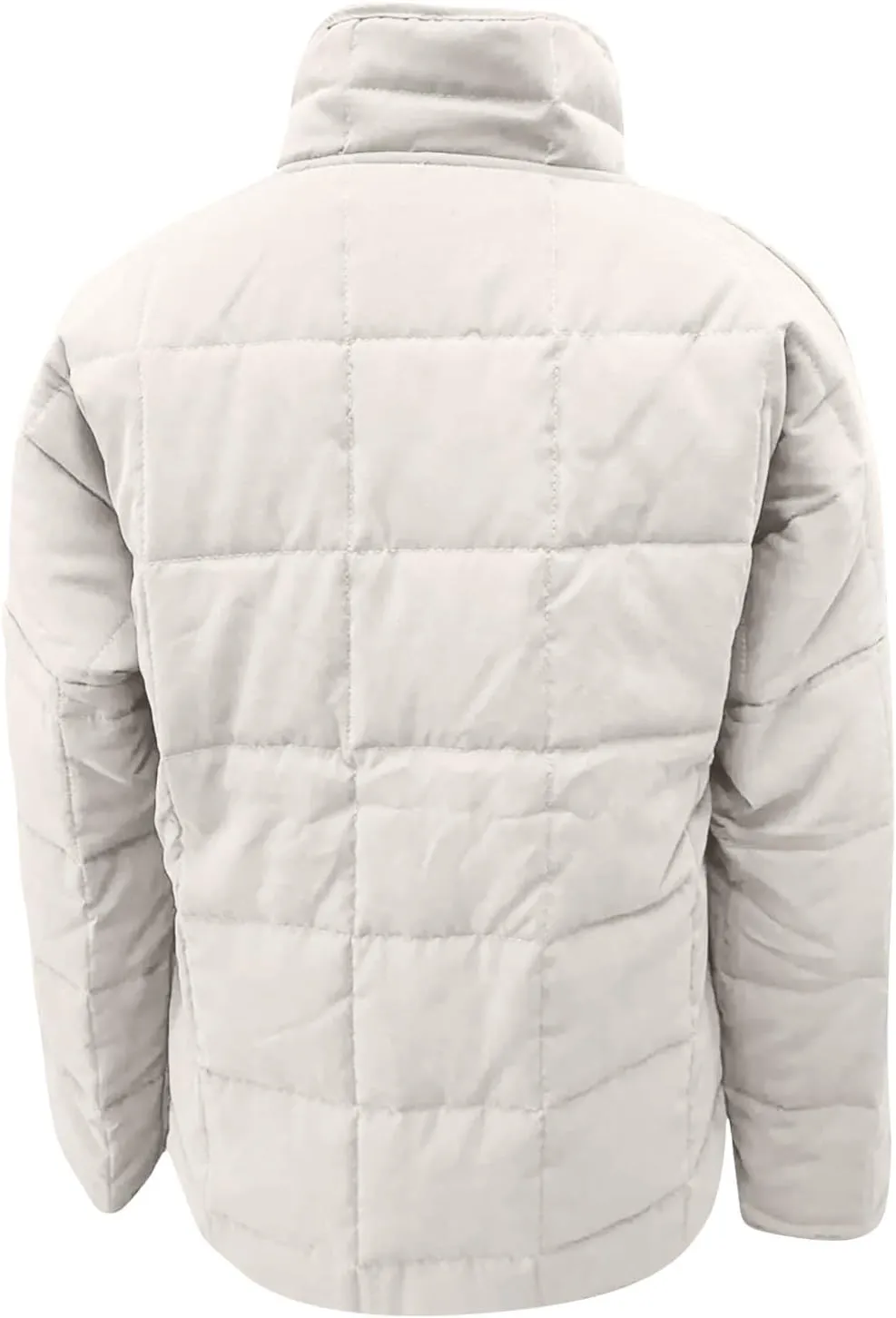 Winter Quilted Jackets For Women Lightweight Button Down Padded Puffer Jackets Stand Collar Long Sleeve Down Coats