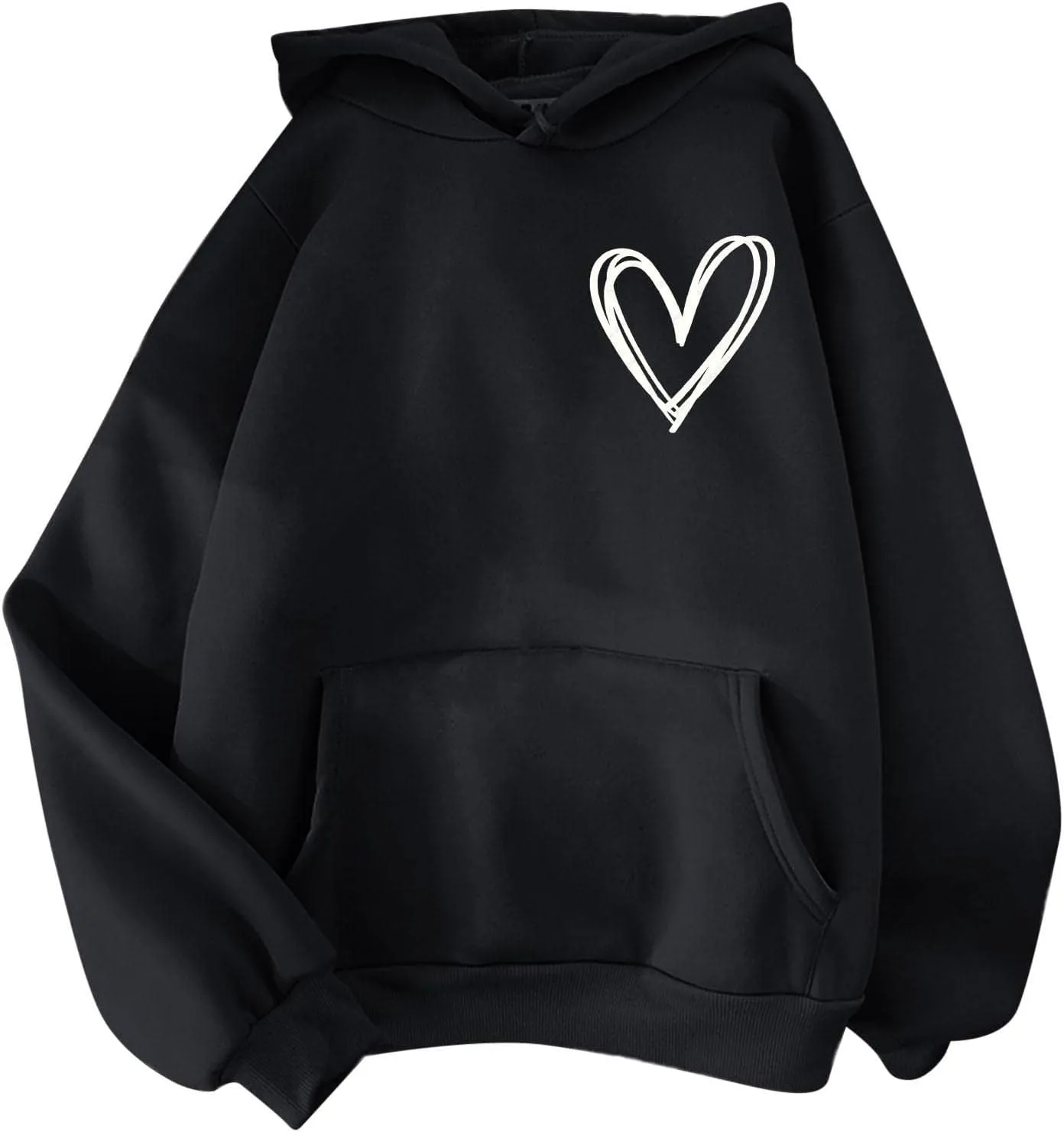 Women Fashion Letter Print Hoodie Long Sleeve Hooded Sweatshirt Top Pullover Slogan Graphic Drop Long Hoodie Teen Girls Baggy