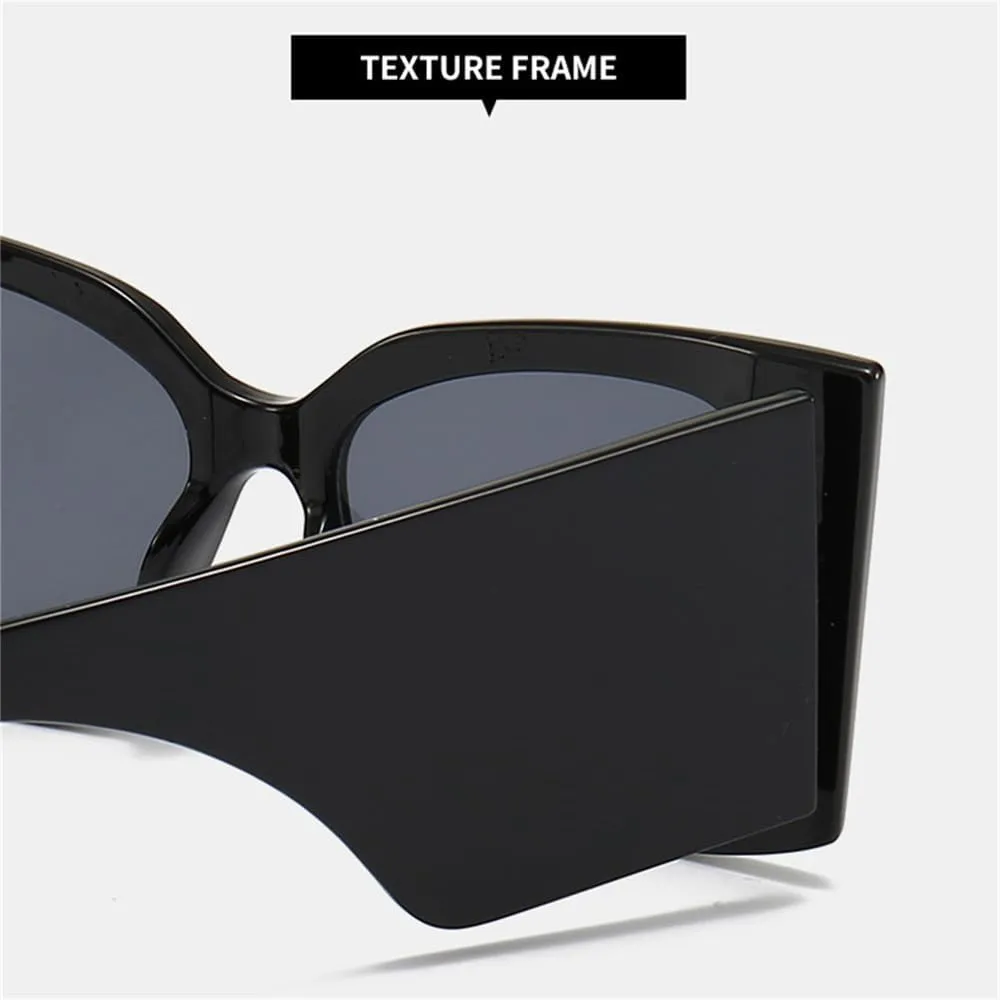 Women Oversize Square Sunglasses Men Wide Glasses Legs Travel Male Shades Female Retro UV400