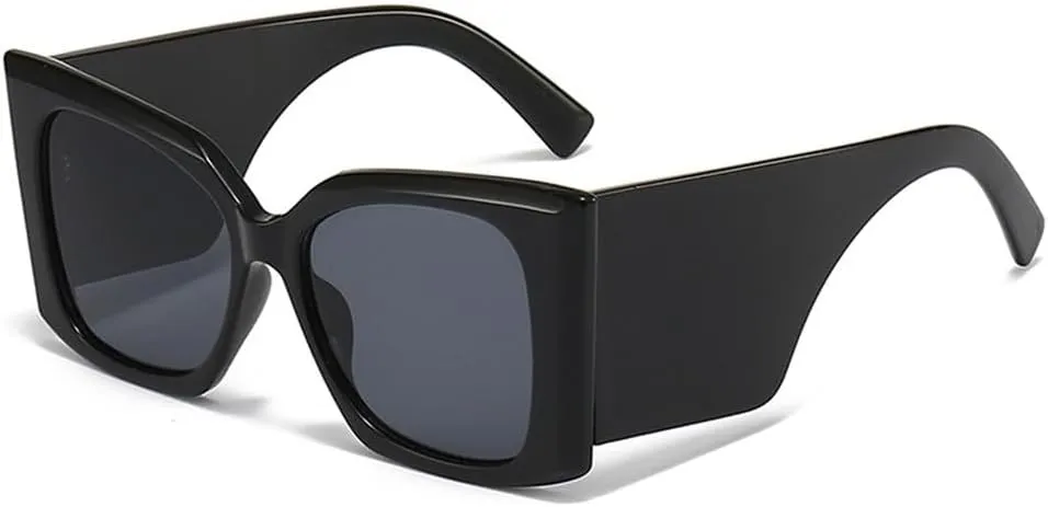 Women Oversize Square Sunglasses Men Wide Glasses Legs Travel Male Shades Female Retro UV400