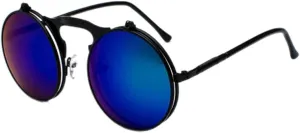 Women Retro Steam Punk Style Round Metal Frame Colorful Mirror Lens Sun Glasses Eyewear Vintage Men Sunglasses