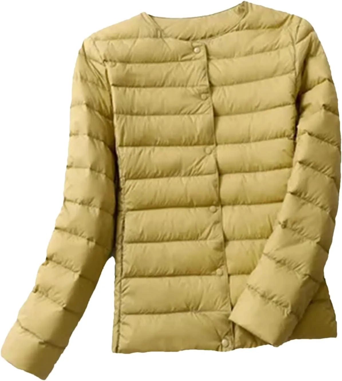 Women Reversible Puffer Winter Jackets Collarless Duck Down Coat Female Portable Parkas