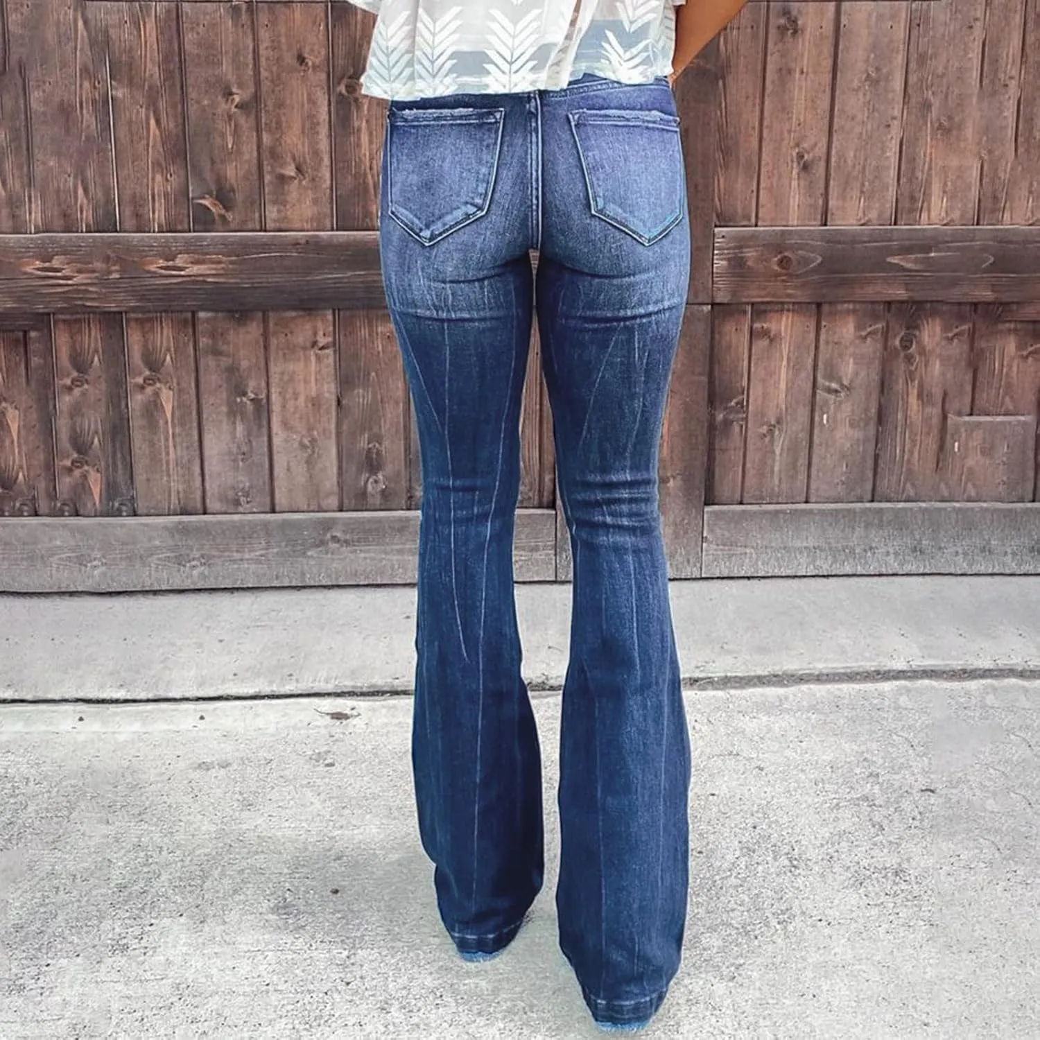 Women Stacked Pants Ripped Jeans Boyfriend Jeans Distressed Jeans Baggy Cargo Pants Jeans Straight Leg Pants