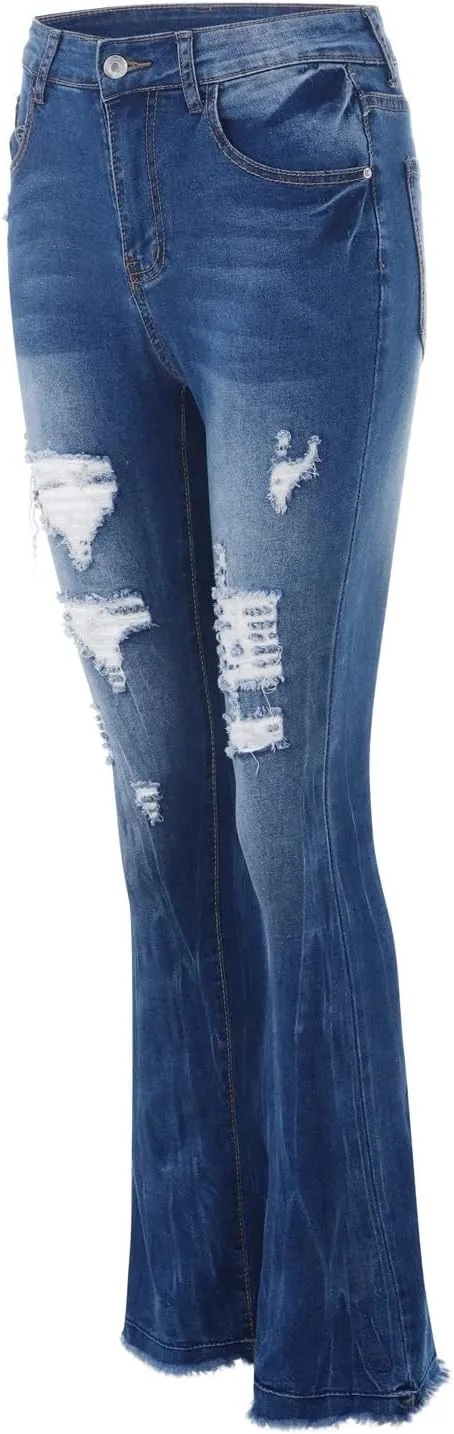 Women Stacked Pants Ripped Jeans Boyfriend Jeans Distressed Jeans Baggy Cargo Pants Jeans Straight Leg Pants