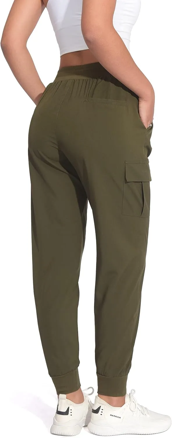 Women's Cargo Joggers Lightweight Hiking Pants Athletic Outdoor Travel Pants Workout Running Pants