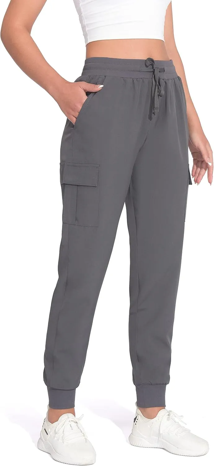 Women's Cargo Joggers Lightweight Hiking Pants Athletic Outdoor Travel Pants Workout Running Pants