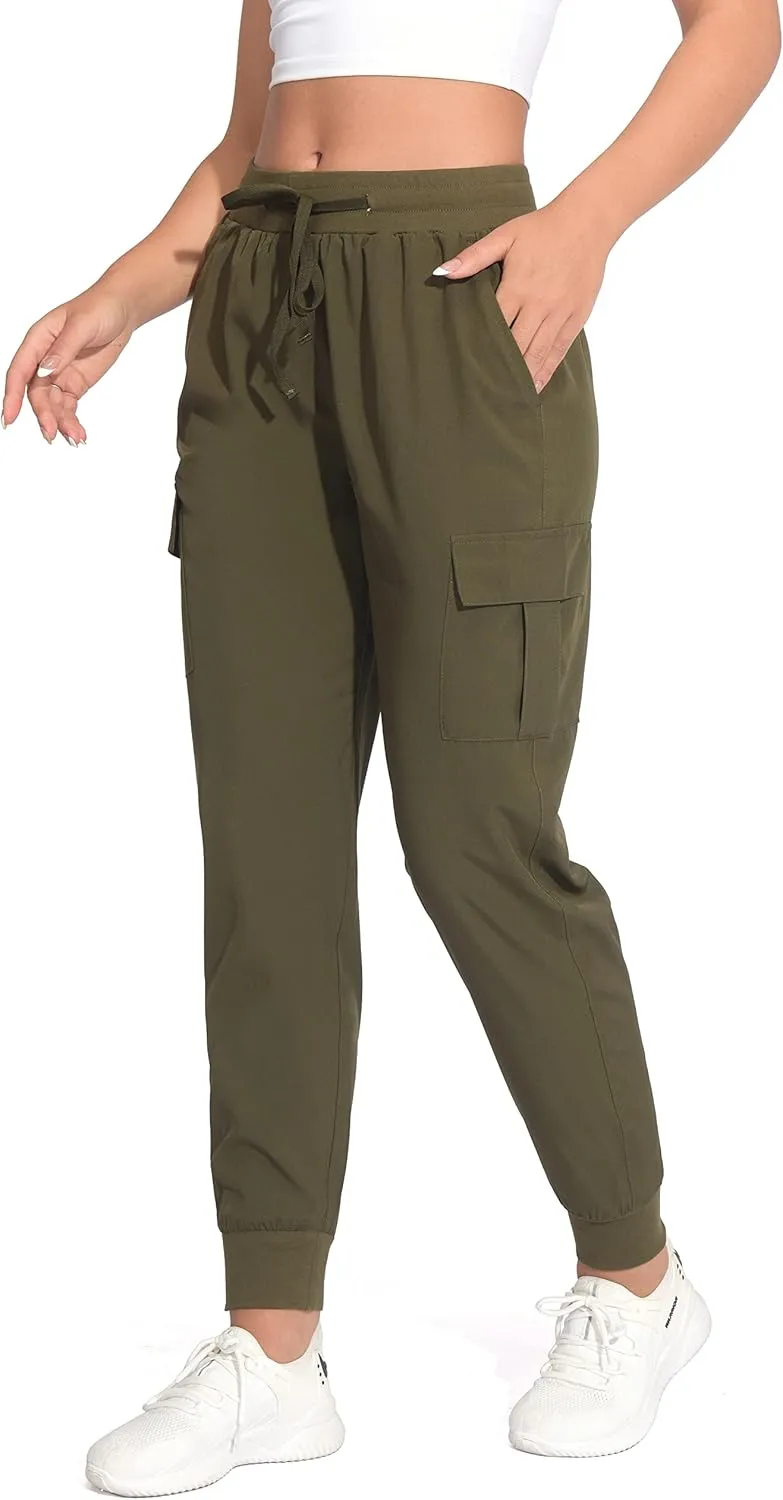 Women's Cargo Joggers Lightweight Hiking Pants Athletic Outdoor Travel Pants Workout Running Pants