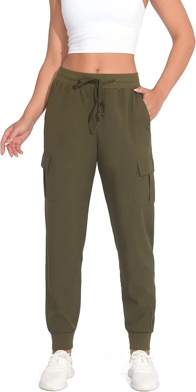 Women's Cargo Joggers Lightweight Hiking Pants Athletic Outdoor Travel Pants Workout Running Pants