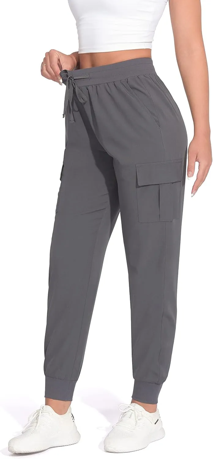 Women's Cargo Joggers Lightweight Hiking Pants Athletic Outdoor Travel Pants Workout Running Pants