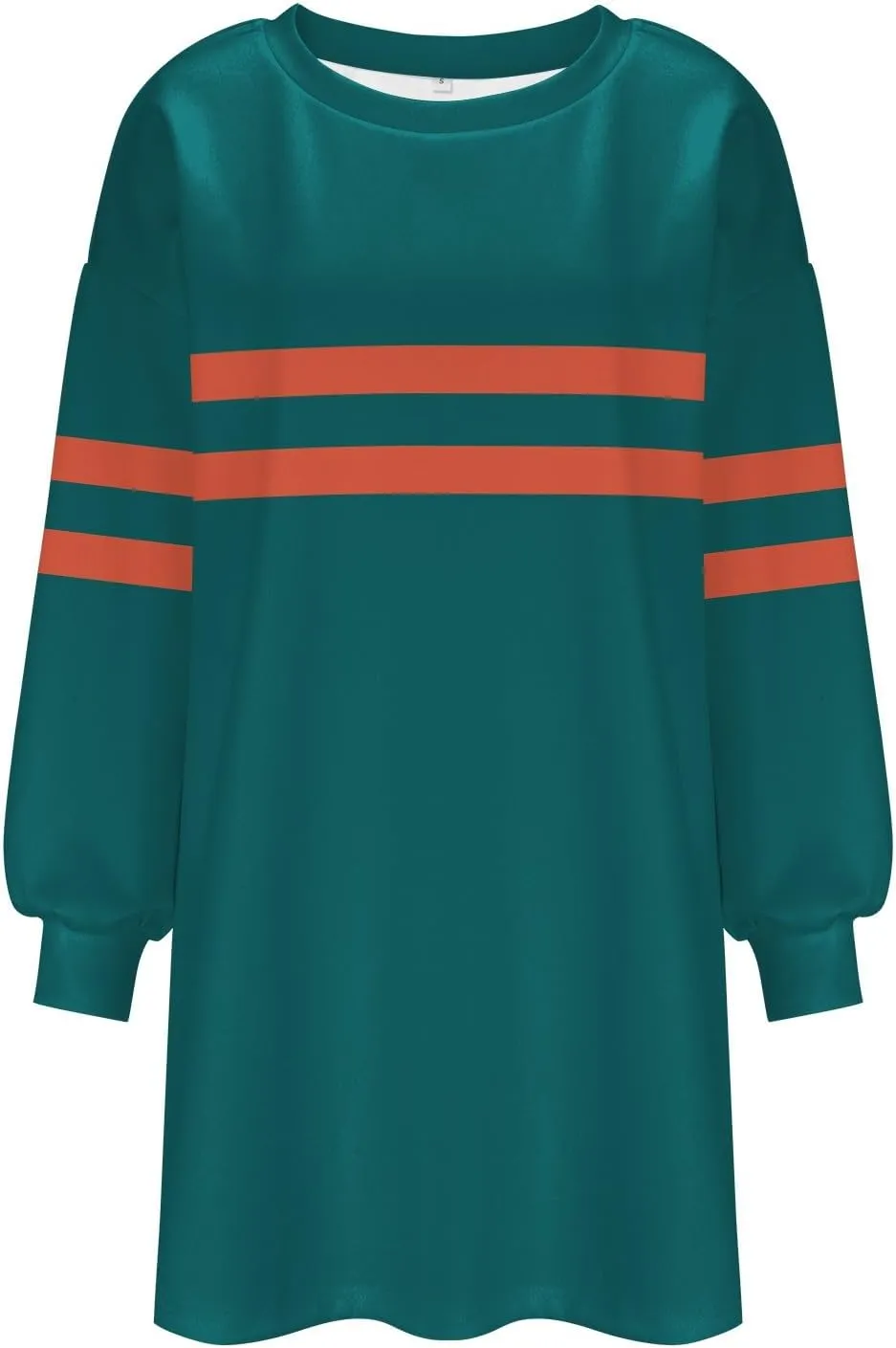Womens Casual Crewneck Sweatshirt Long Sleeve Tops Stripes Cute Pullover Loose Fit Oversized Outfits