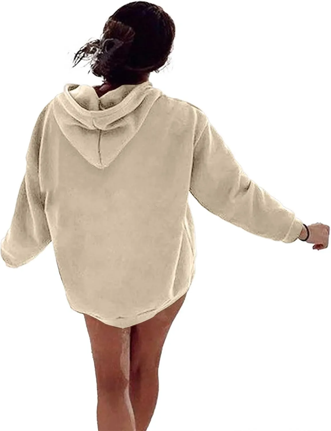 Women's Casual Hooded Sweatshirt Soft Brushed Fleece Pullover Hoodie 2024 Fall Loose Pullover Women Preppy Top