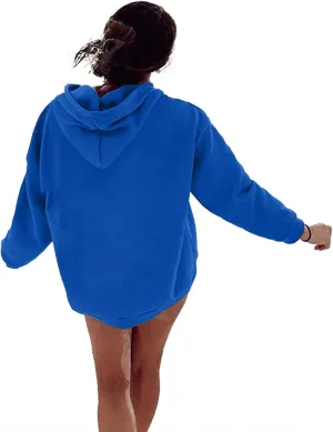 Women's Casual Hooded Sweatshirt Soft Brushed Fleece Pullover Hoodie 2024 Fall Loose Pullover Women Preppy Top