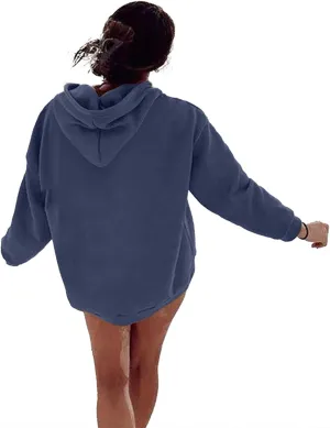 Women's Casual Hooded Sweatshirt Soft Brushed Fleece Pullover Hoodie 2024 Fall Loose Pullover Women Preppy Top