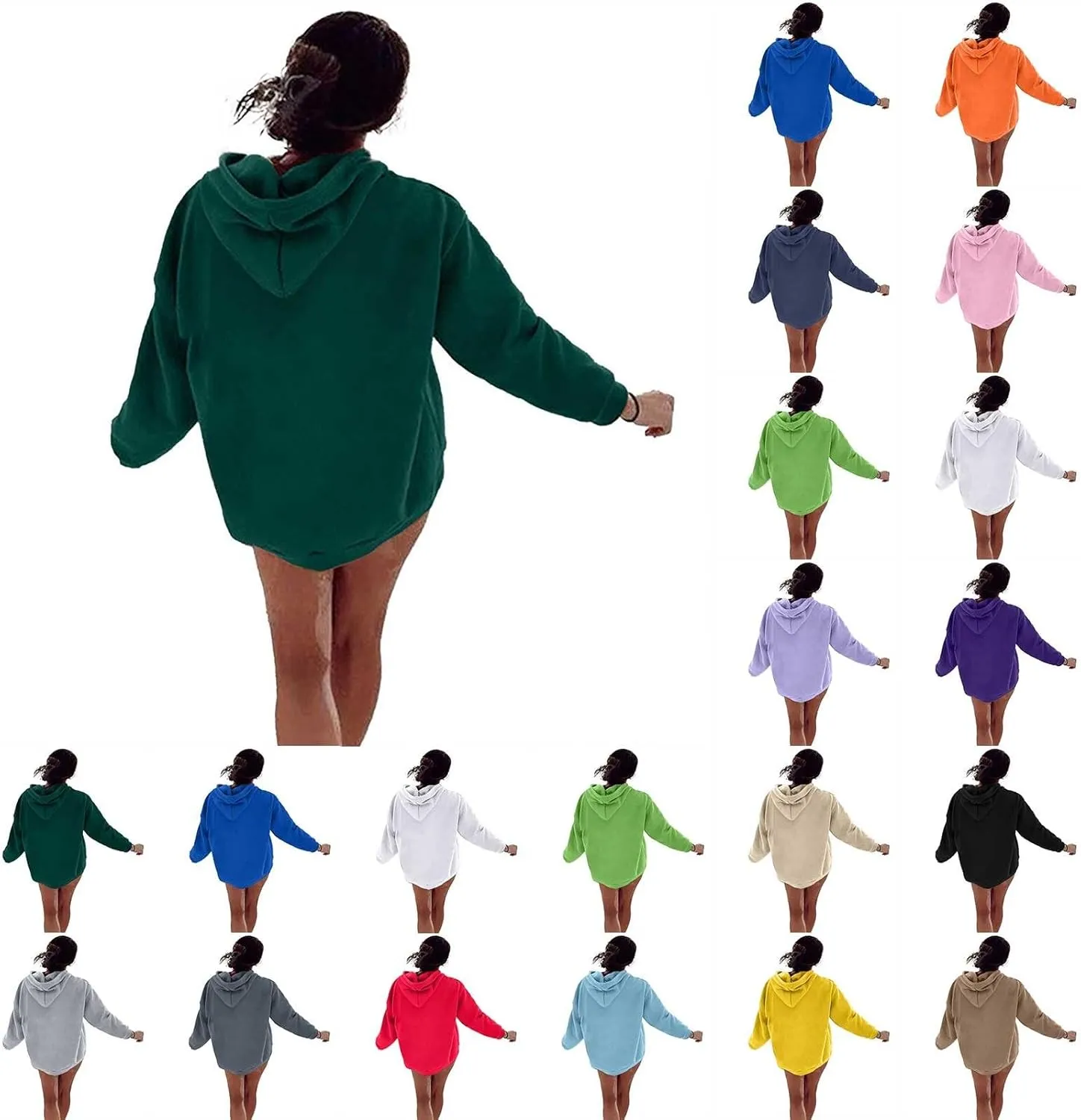 Women's Casual Hooded Sweatshirt Soft Brushed Fleece Pullover Hoodie 2024 Fall Loose Pullover Women Preppy Top