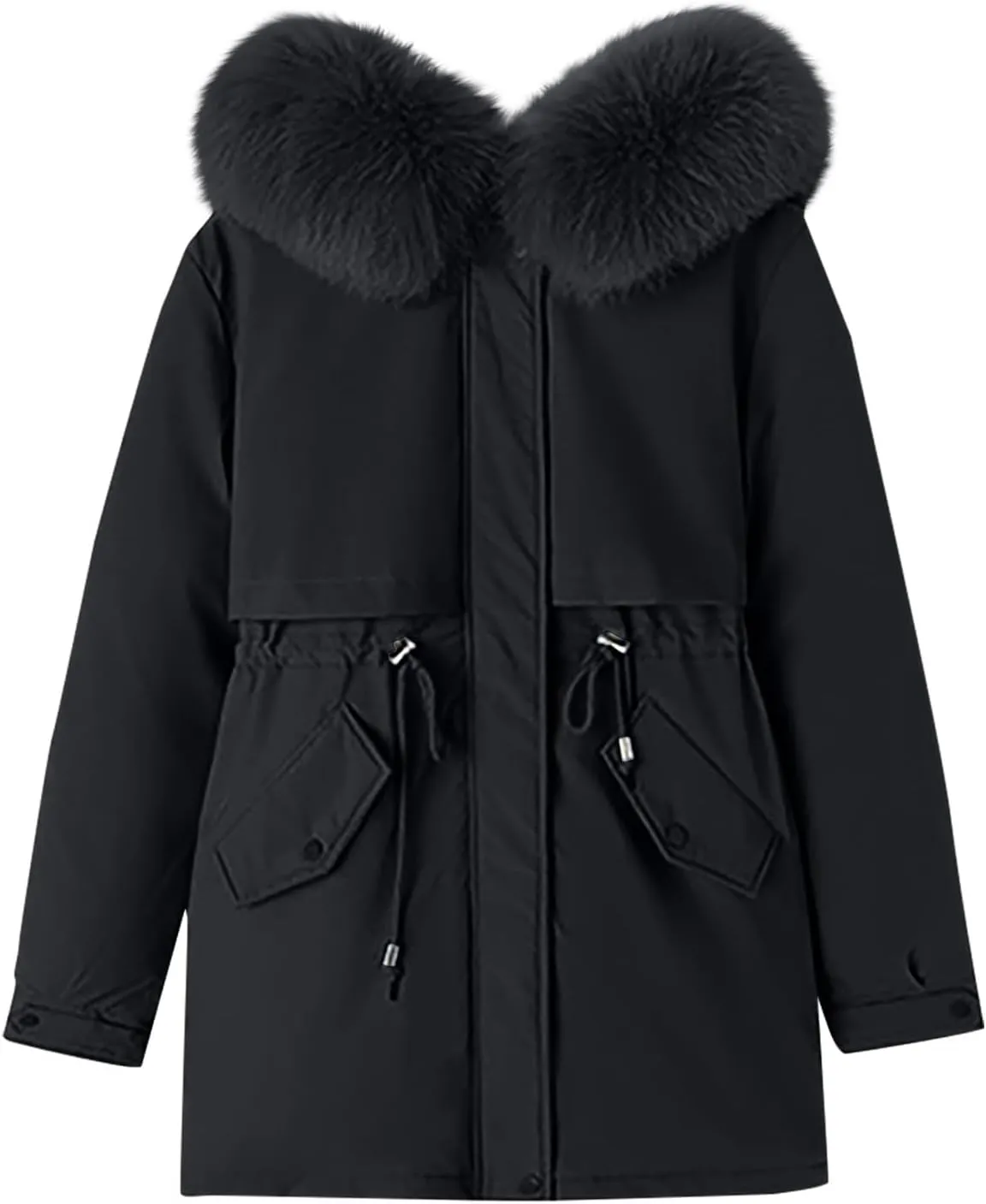 Womens Down Jacket Plus Size Women's Hooded Down Parka Thickened Warm Winter Long Down Jacket Puffer Coat 2024
