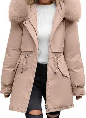 Womens Down Jacket Plus Size Women's Hooded Down Parka Thickened Warm Winter Long Down Jacket Puffer Coat 2024