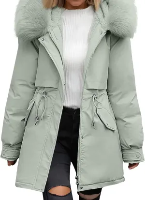 Womens Down Jacket Plus Size Women's Hooded Down Parka Thickened Warm Winter Long Down Jacket Puffer Coat 2024