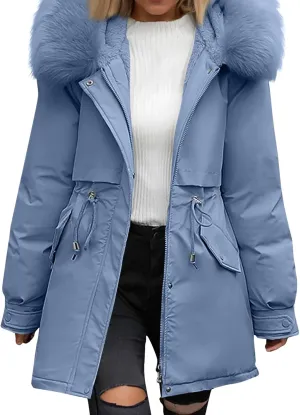 Womens Down Jacket Plus Size Women's Hooded Down Parka Thickened Warm Winter Long Down Jacket Puffer Coat 2024