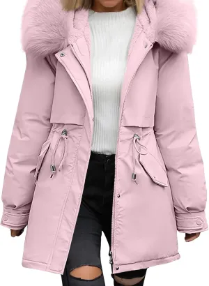 Womens Down Jacket Plus Size Women's Hooded Down Parka Thickened Warm Winter Long Down Jacket Puffer Coat 2024