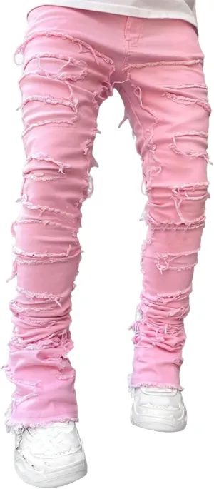 Women's High Rise Raw Edge Straight Pants Fringed Patch Micro-Flare Jeans Y2K Classic Fashion Street Trousers