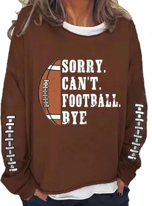 Womens Letter Graphic Crewneck Football Sweatshirt Long Sleeve Pullover Tops Relaxed Fit Sweatshirts Fall Cute Clothes