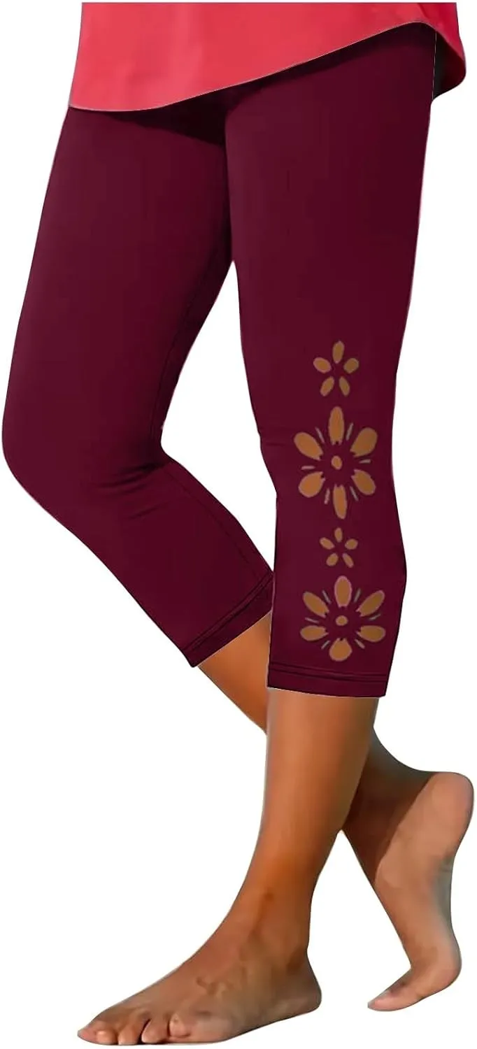 Women's Mesh Panel Capri Leggings High Waist Capri Yoga Pants Trending Cut Out Workout Gym Running Crop Pants