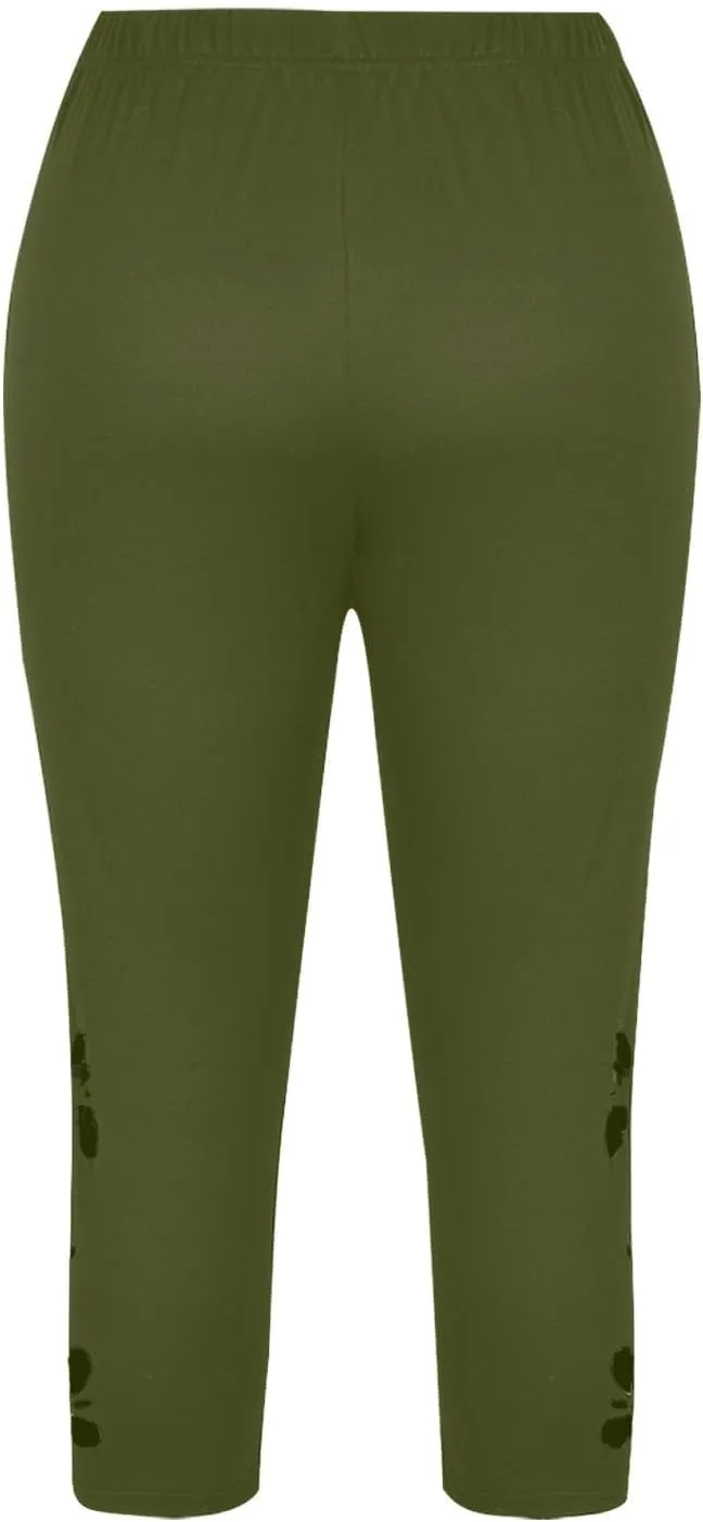 Women's Mesh Panel Capri Leggings High Waist Capri Yoga Pants Trending Cut Out Workout Gym Running Crop Pants