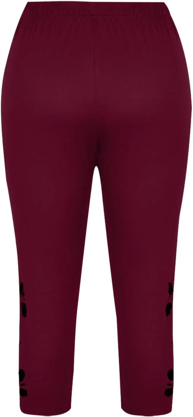 Women's Mesh Panel Capri Leggings High Waist Capri Yoga Pants Trending Cut Out Workout Gym Running Crop Pants