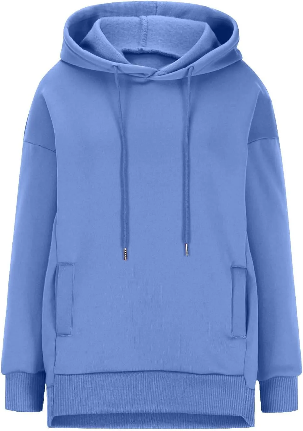 Womens Oversized Hoodie Sweatshirt Solid Color Drawstring Pullover Tops Casual Loose Fleece Comfy Sweater Blouses