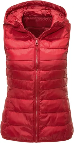 Womens Puffer Vest Sleeveless Puffy Jacket Packable Lightweight Down Vest Winter Down Waistcoat Casual Zip Up Outwear