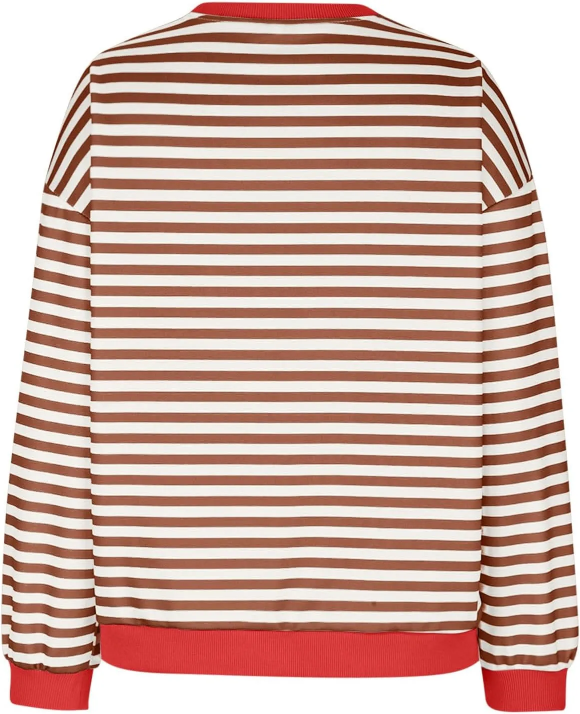 Womens Sweatshirt Casual Striped Color Block Crewneck Pullover Tops Fleece Soft Cofmy Clothes 2024 Fshion Fall Tops