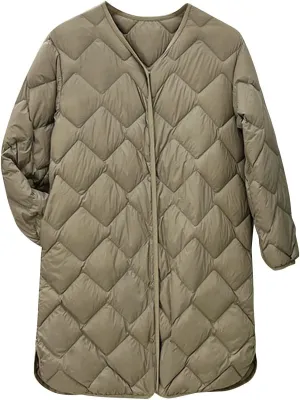 Women's Winter Coats Lightweight Quilted Jackets Casual Button Down Thicken Warm Puffer Jackets Long Down Coats Outwear