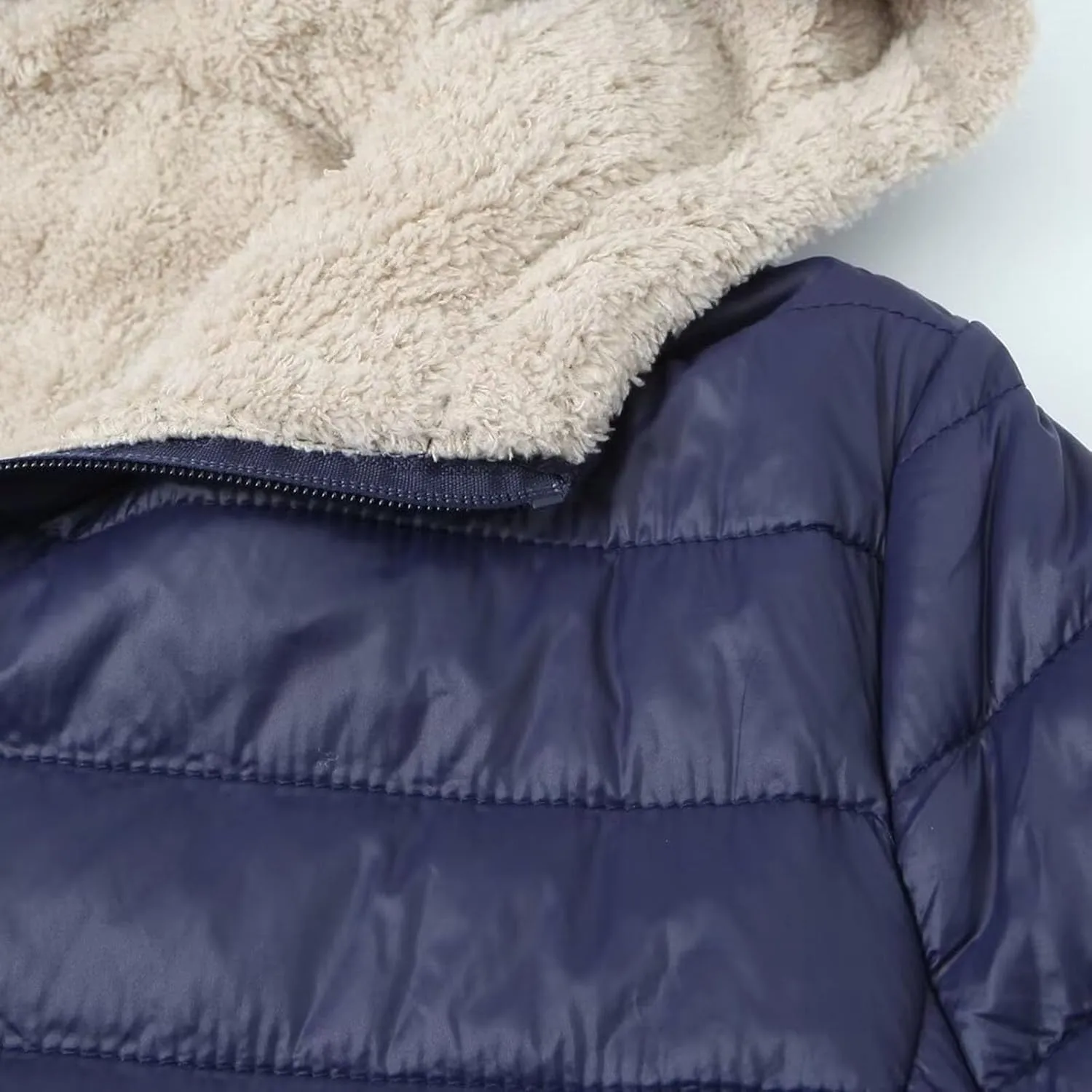Womens Winter Coats Puffer Thickened Warm Hooded Down Jacket Sherpa Fleece Lined Down Coat Long Sleeve Quilted Jacket