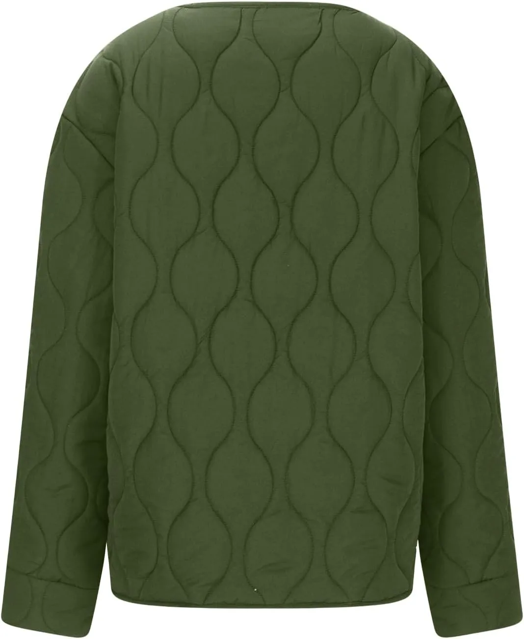 Womens Winter Quilted Jackets Long Sleeve Button Down Puffer Jacket Warm Lightweight Down Coats with Pockets