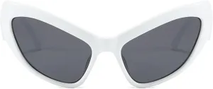 Y2K Style Sports Sunglasses Women Men Cat Eye Sun Glasses Fashion Mirror Eyewear Vintage Shades Eyeglasses