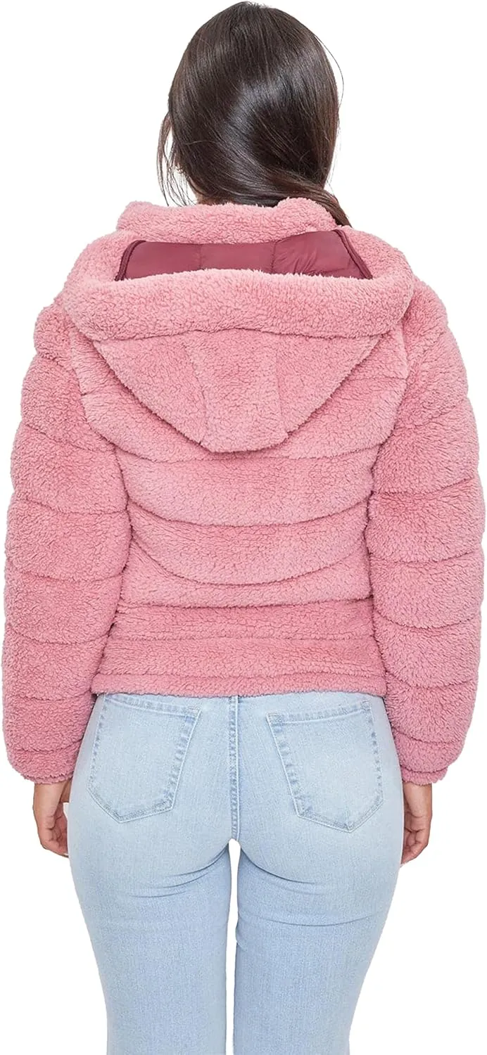YMI Women's Junior Faux Leather Sherpa Lined Jacket