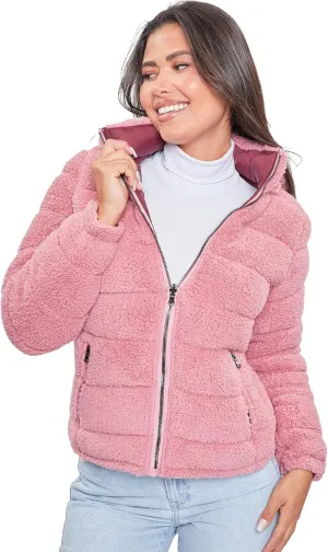 YMI Women's Junior Faux Leather Sherpa Lined Jacket