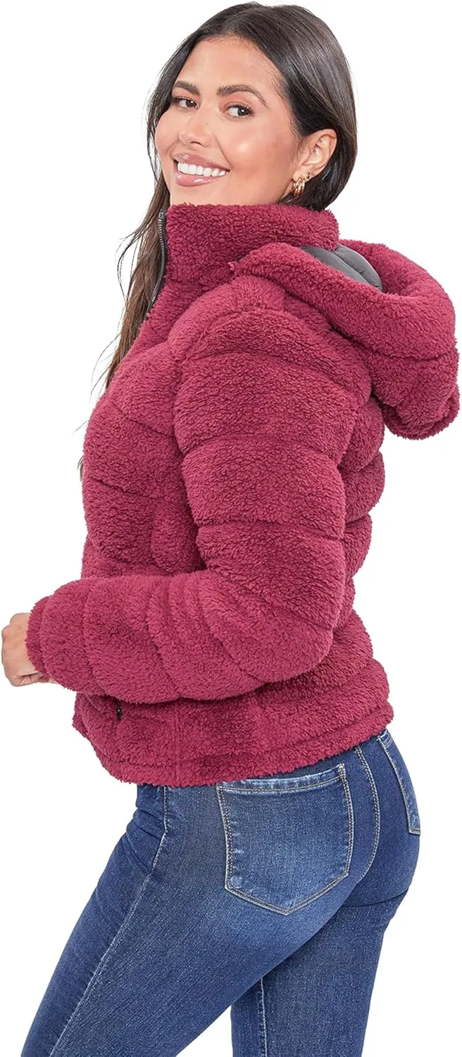 YMI Women's Junior Faux Leather Sherpa Lined Jacket