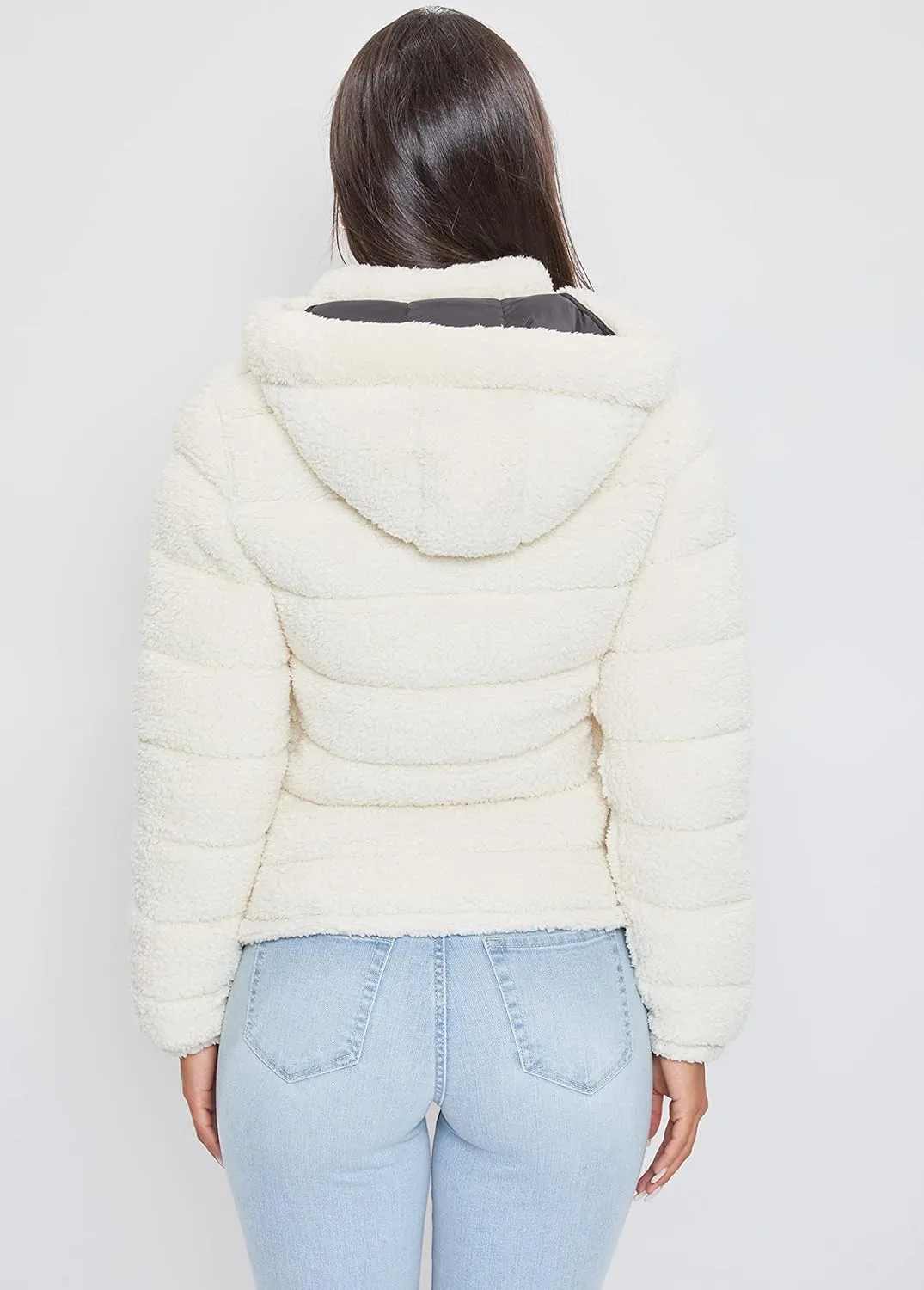 YMI Women's Junior Faux Leather Sherpa Lined Jacket