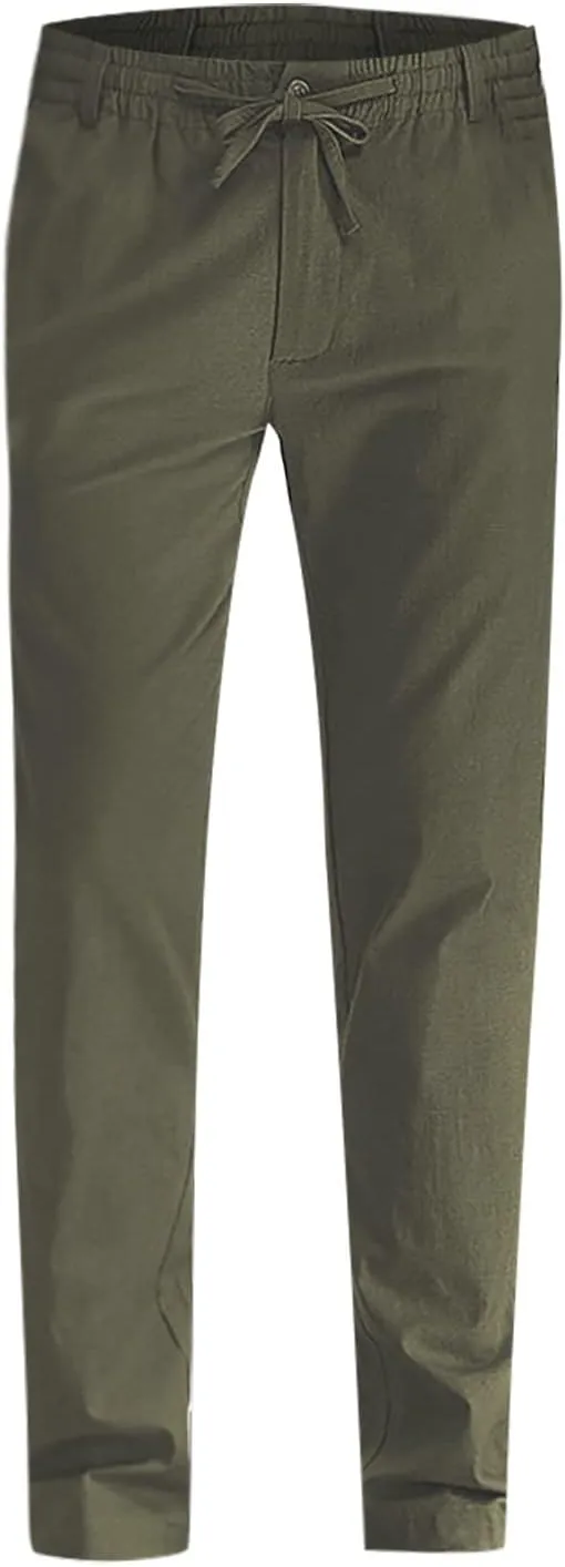 Ymosrh Mens Sweatpants Casual Pants Loose Large Elastic Waist Cotton Versatile Solid Color Sweatpants Jogger Sweats