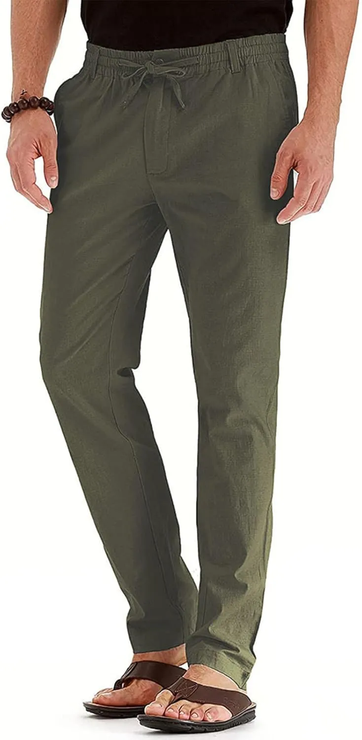 Ymosrh Mens Sweatpants Casual Pants Loose Large Elastic Waist Cotton Versatile Solid Color Sweatpants Jogger Sweats