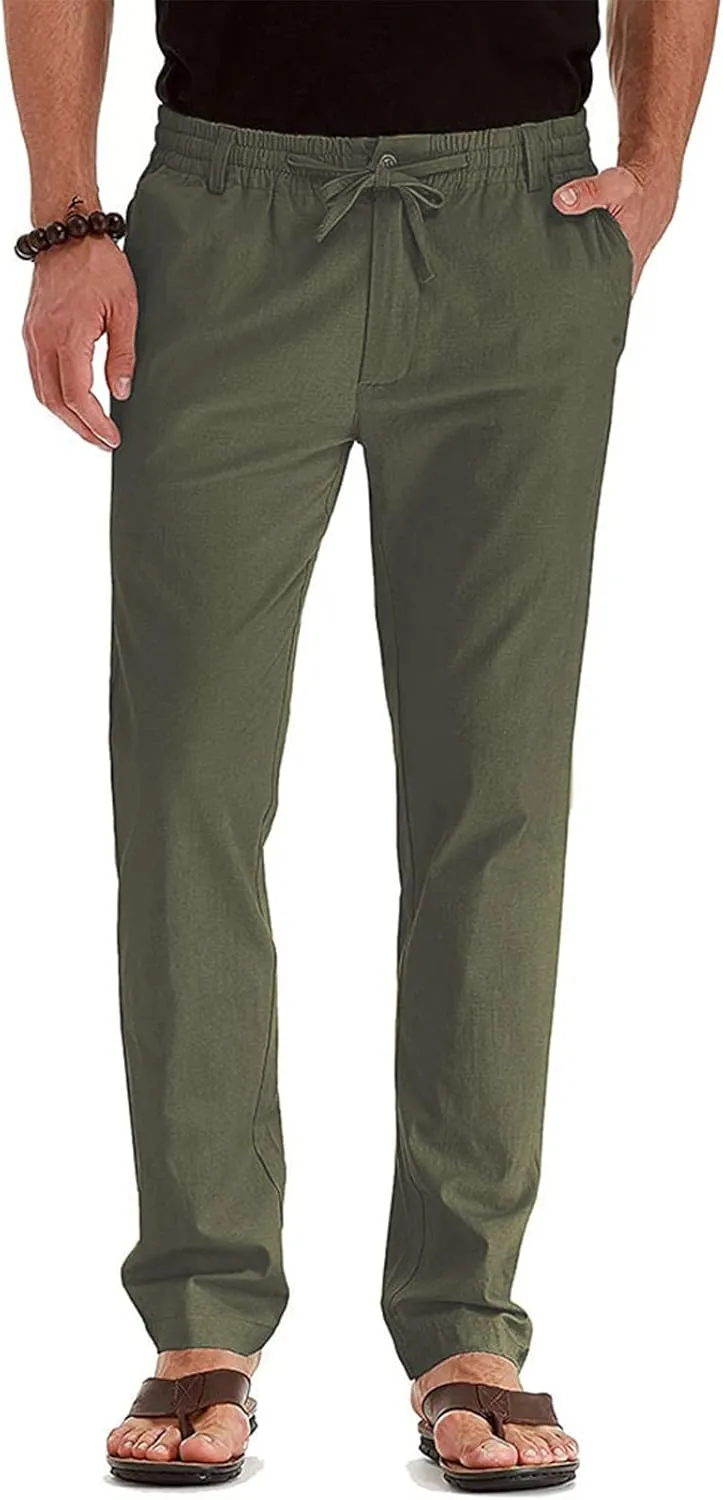 Ymosrh Mens Sweatpants Casual Pants Loose Large Elastic Waist Cotton Versatile Solid Color Sweatpants Jogger Sweats