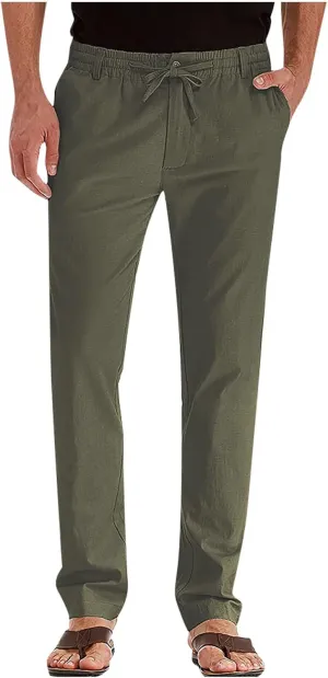 Ymosrh Mens Sweatpants Casual Pants Loose Large Elastic Waist Cotton Versatile Solid Color Sweatpants Jogger Sweats