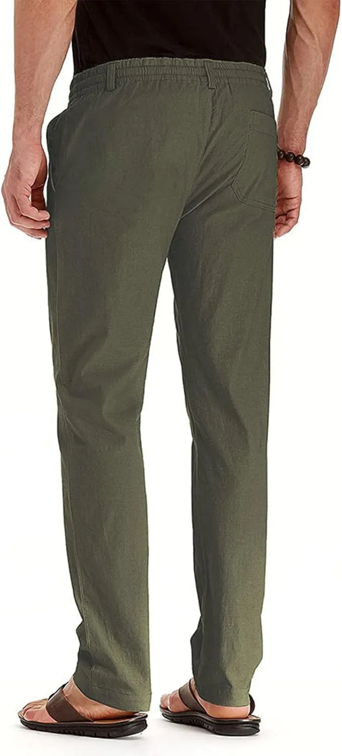 Ymosrh Mens Sweatpants Casual Pants Loose Large Elastic Waist Cotton Versatile Solid Color Sweatpants Jogger Sweats
