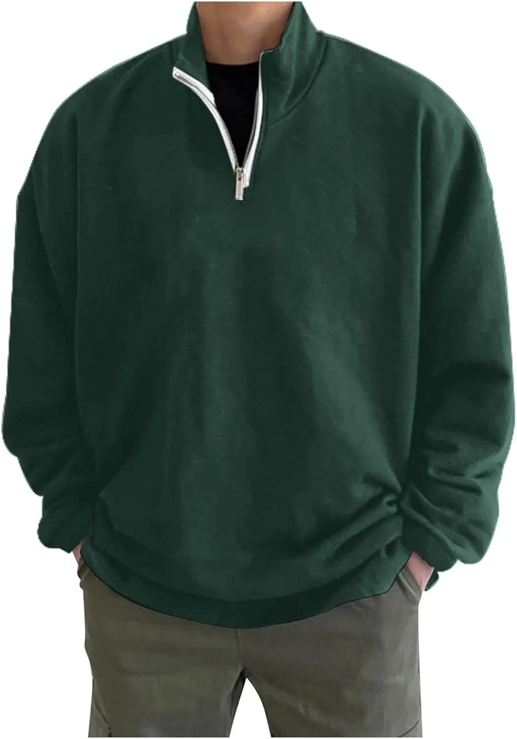Ymosrh Men's Sweatshirts Solid Hoodies Fashion Long Sleeve Hooded Sweatshirts Pullover Trendy Hoodie with Zipper