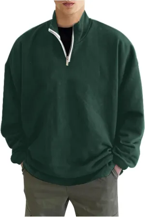 Ymosrh Men's Sweatshirts Solid Hoodies Fashion Long Sleeve Hooded Sweatshirts Pullover Trendy Hoodie with Zipper