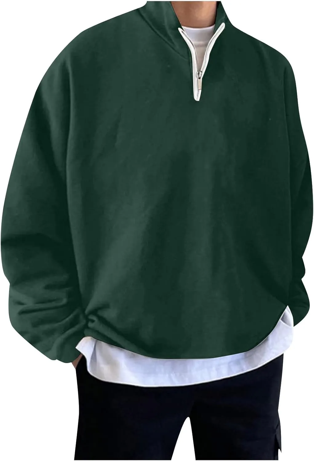 Ymosrh Men's Sweatshirts Solid Hoodies Fashion Long Sleeve Hooded Sweatshirts Pullover Trendy Hoodie with Zipper