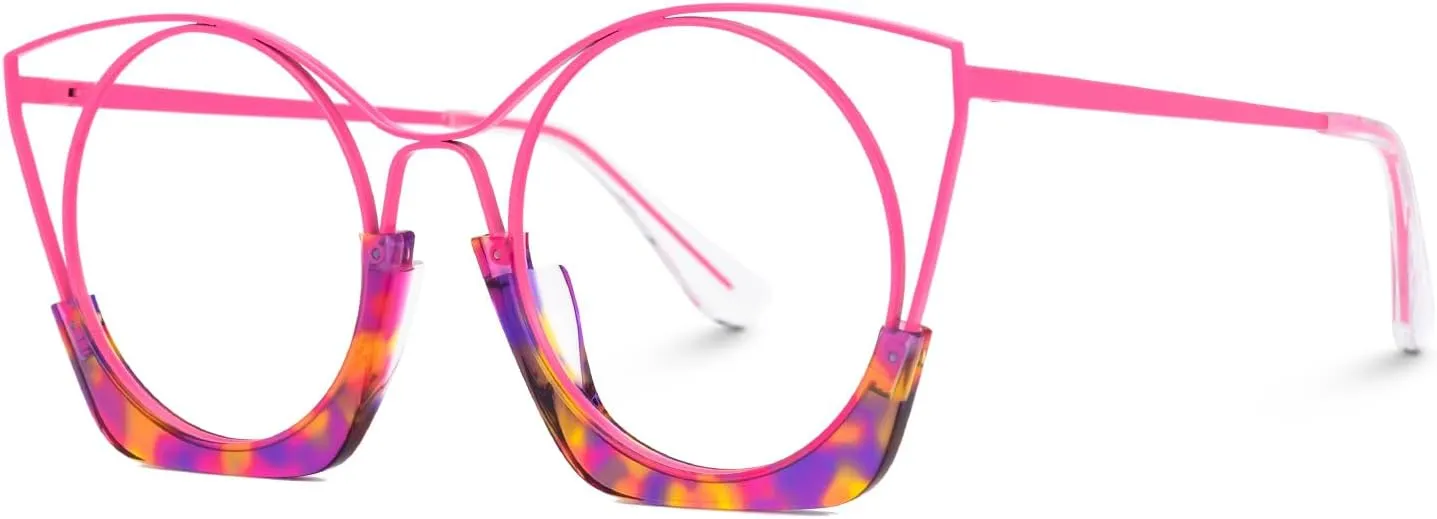 Zeelool Chic Round Glasses Frame with Non-prescription Clear Lens for Women ZJGX699326