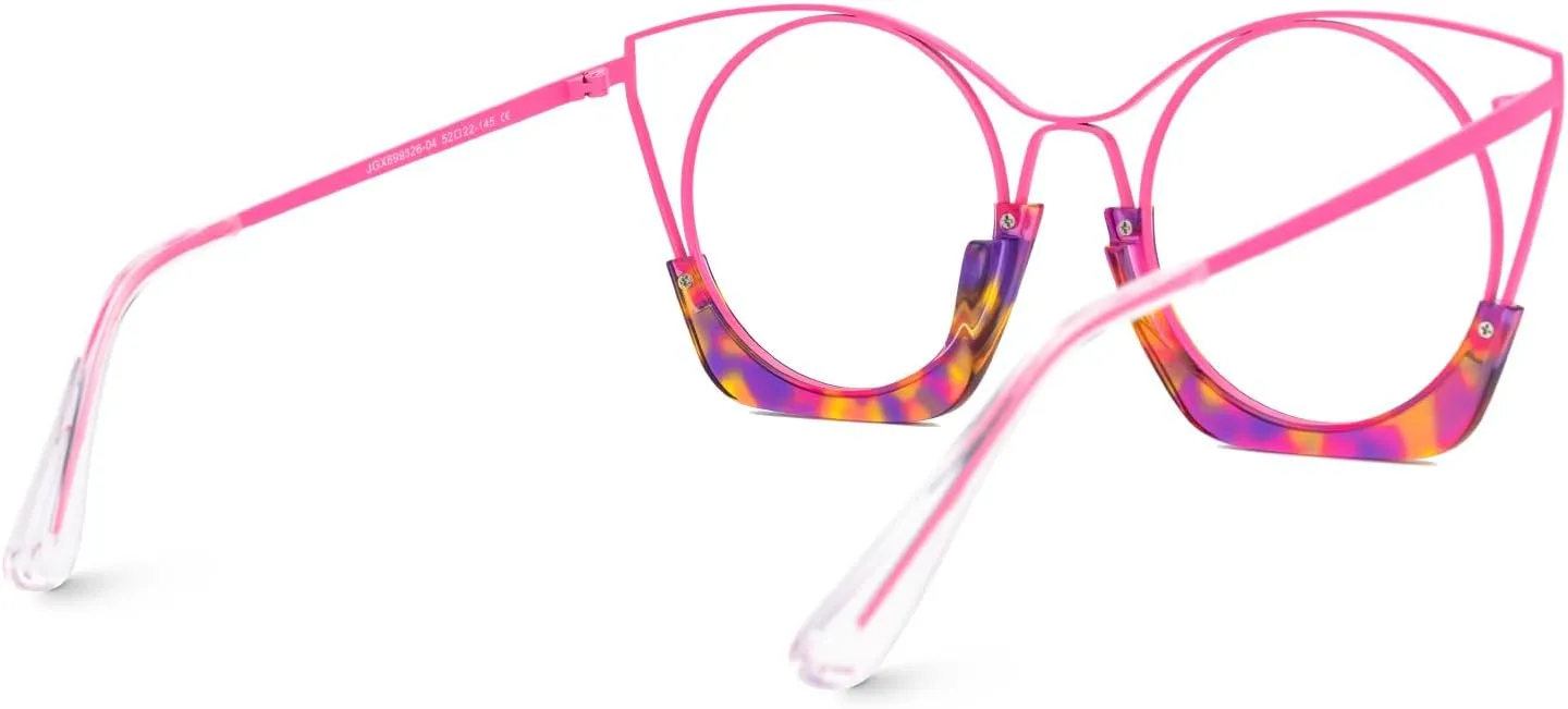 Zeelool Chic Round Glasses Frame with Non-prescription Clear Lens for Women ZJGX699326